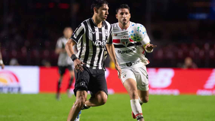 São Paulo não suporta e Botafogo empata com golaço de Barrera