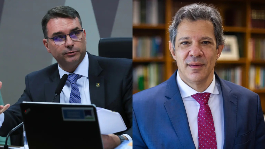 Flávio Bolsonaro representa “grave risco institucional”, diz Fernando Haddad em sabatina