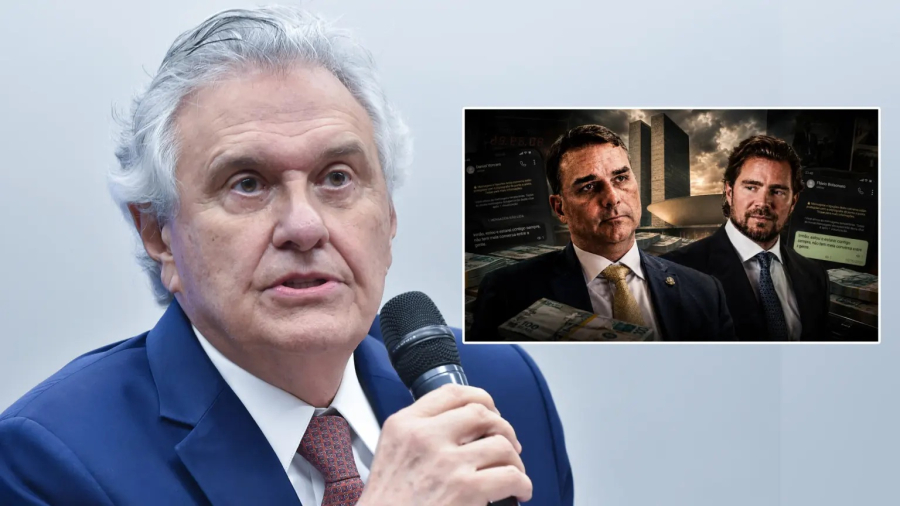 Ronaldo Caiado ironiza Flávio Bolsonaro e cobra explicações sobre R$ 61 milhões de Vorcaro